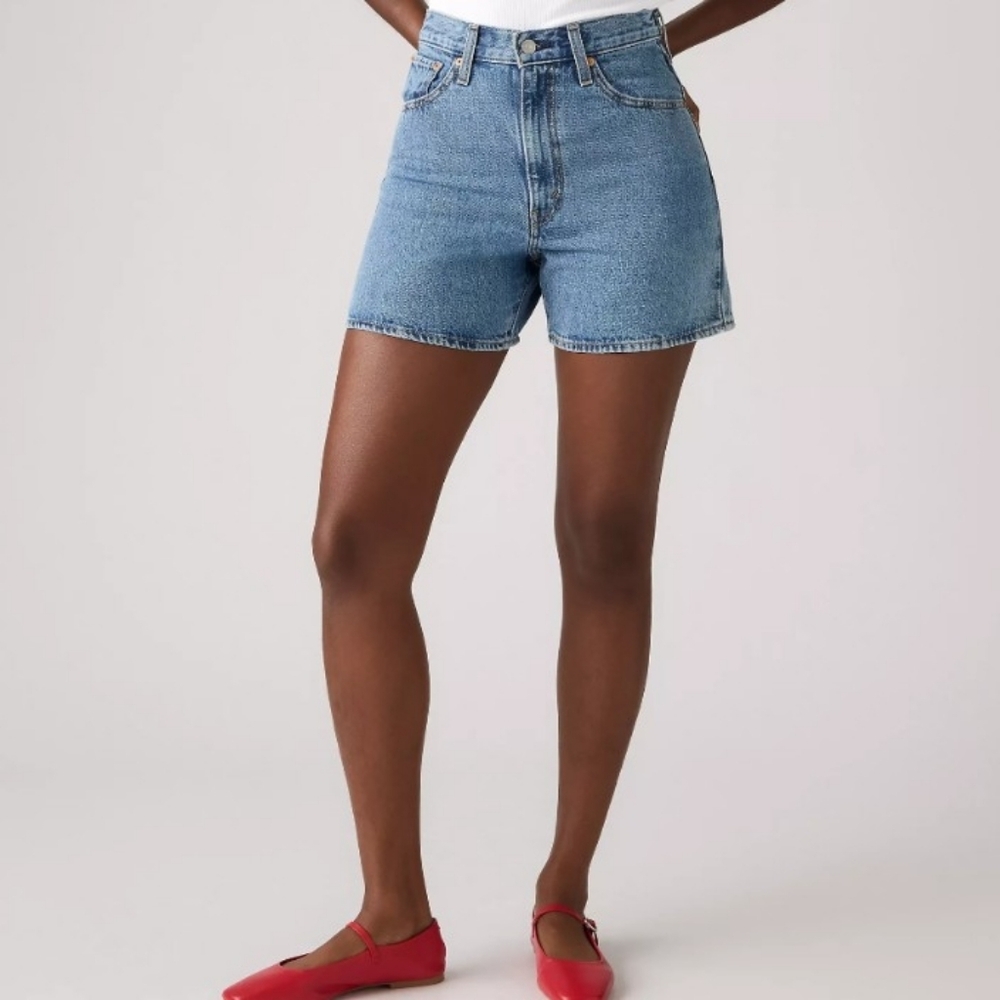Levi's Cinch Adjustable Waist Mid-Thigh Denim Shorts